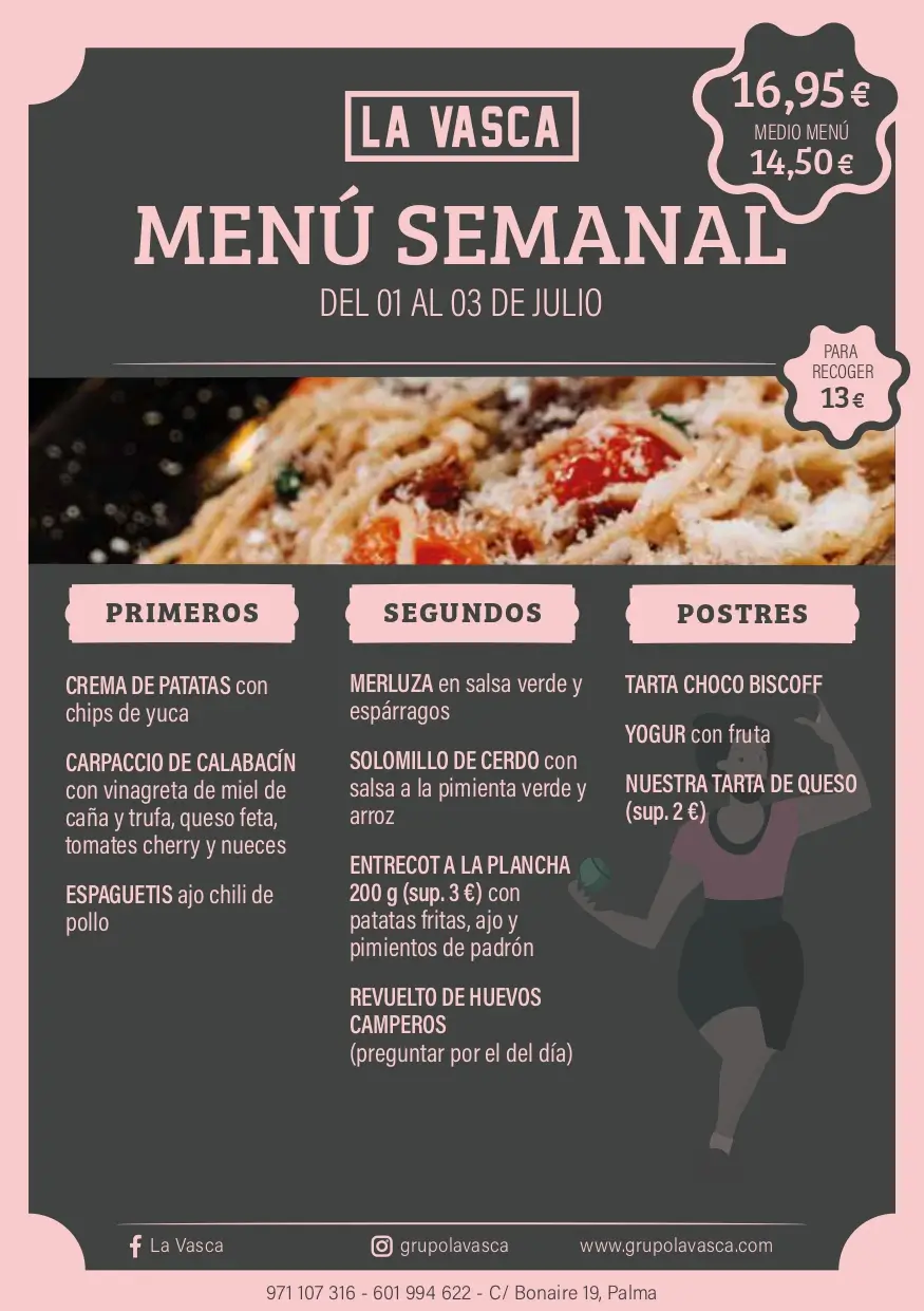 Menú semanal La Vasca